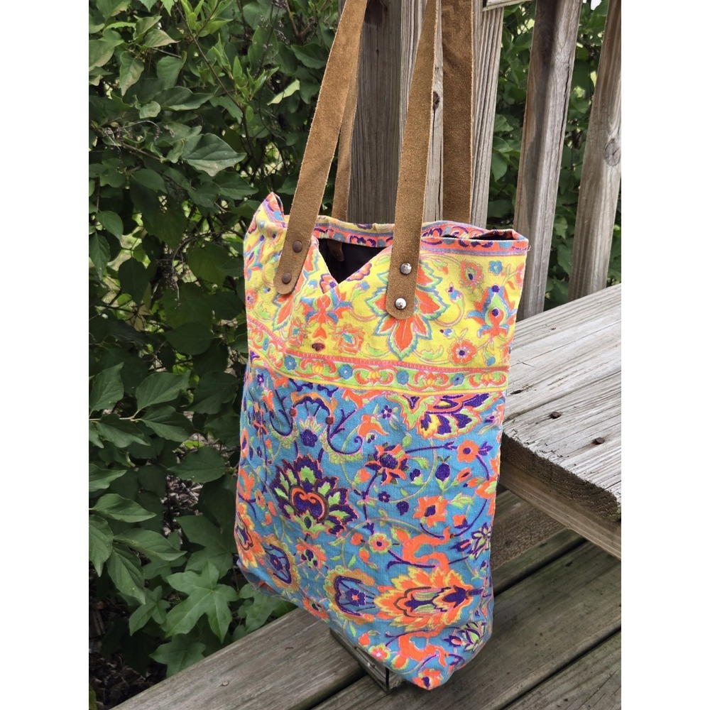Roberta Roller Rabbit Printed Canvas Tote Bag Floral Medium
